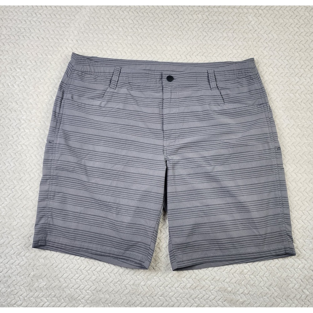 Kuhl Technical Hiking Cargo Shorts Men's 40 10" Inseam Gray Micro Stripe